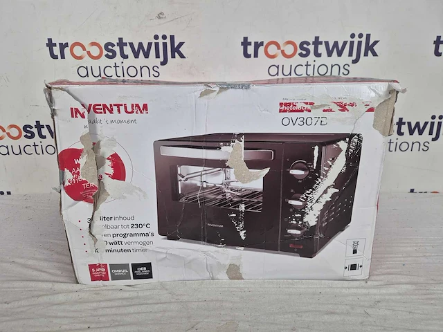 Inventum ov307b - vrijstaande heteluchtoven - draaispit - 30 liter - 1600 watt - 6 programma's - zwart - afbeelding 2 van  2