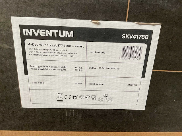 Inventum skv4178b amerikaanse koelkast - afbeelding 5 van  7
