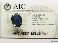 Iolite 6.07ct aig certified