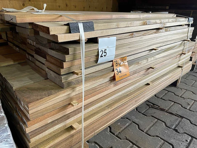 Ipé country grade planken geschaafd 950-1550x120x21mm (198x) - afbeelding 2 van  3