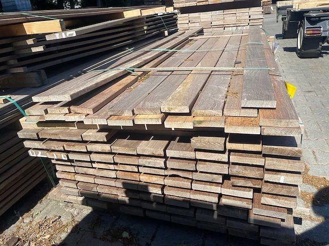 Ipé hardhouten planken geschaafd 21x90mm, lengte 215-245cm (22x) - afbeelding 3 van  3