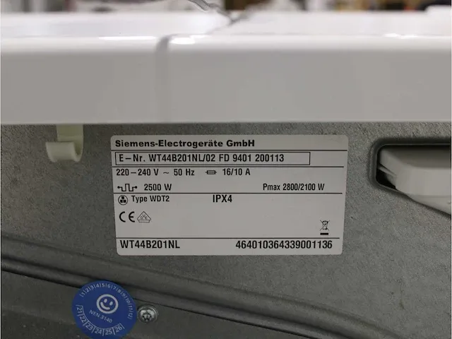 Iq100 isensoric a+++ wasmachine & siemens iq500 droger - afbeelding 8 van  8