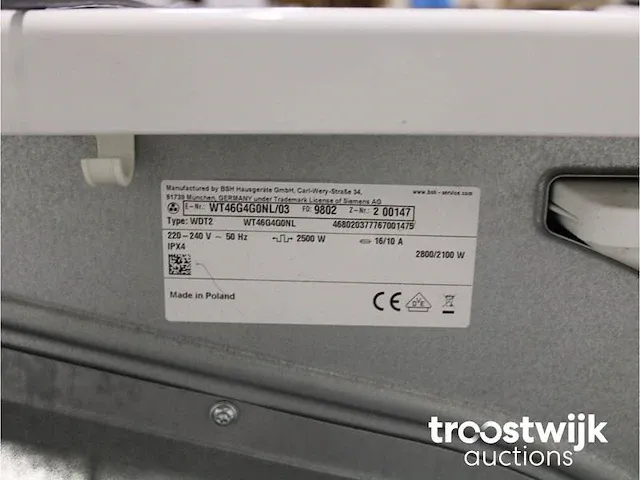 Iq300 isensoric aquastop iqdrive wasmachine & siemens iq500 isensoric bestcollection droger - afbeelding 8 van  8