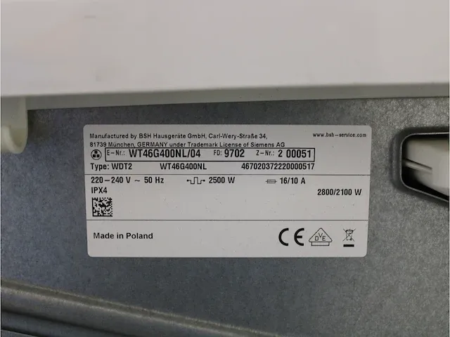 Iq300 isensoric wasmachine & siemens iq500 isensoric droger - afbeelding 8 van  8