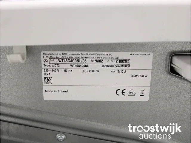 Iq500 isensoric aquastop iqdrive wasmachine & siemens iq500 isensoric bestcollection droger - afbeelding 8 van  8