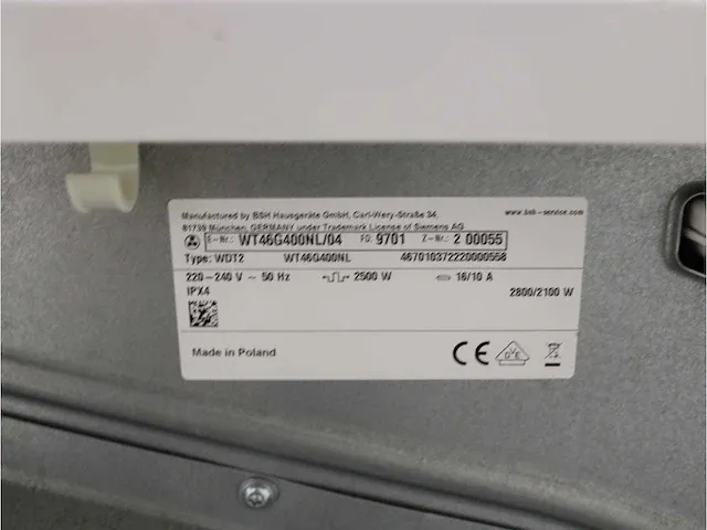 Iq500 isensoric aquastop iqdrive wasmachine & siemens iq500 isensoric droger - afbeelding 8 van  8