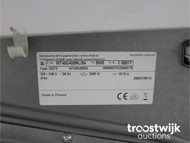 Iq500 isensoric aquastop iqdrive wasmachine & siemens iq500 isensoric droger - afbeelding 8 van  8