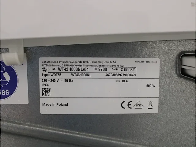 Iq500 isensoric iqdrive wasmachine & siemens iq300 isensoric droger - afbeelding 8 van  8