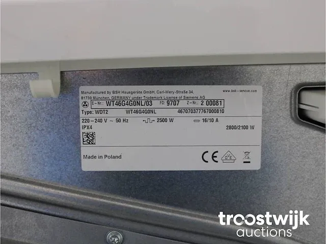 Iq500 isensoric iqdrive wasmachine & siemens iq500 isensoric bestcollection droger - afbeelding 8 van  8
