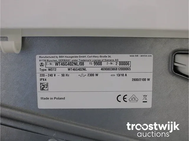 Iq500 isensoric iqdrive wasmachine & siemens iq500 isensoric droger - afbeelding 8 van  8