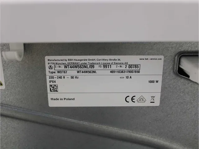 Iq700 isensoric aquastop sensofresh system wasmachine & siemens iq700 isensoric selfcleaning condenser droger - afbeelding 8 van  8