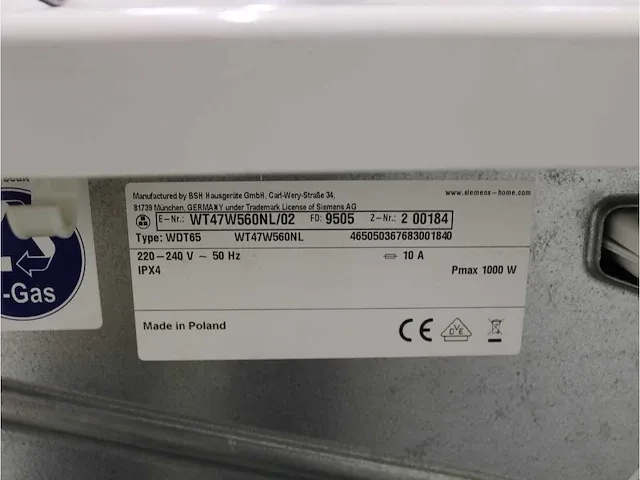 Iq700 isensoric aquastop wasmachine & siemens iq700 isensoric selfcleaning condenser droger - afbeelding 8 van  8