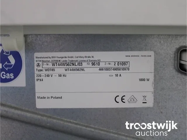 Iq700 isensoric aquastop wasmachine & siemens iq700 isensoric selfcleaning condenser droger - afbeelding 8 van  8