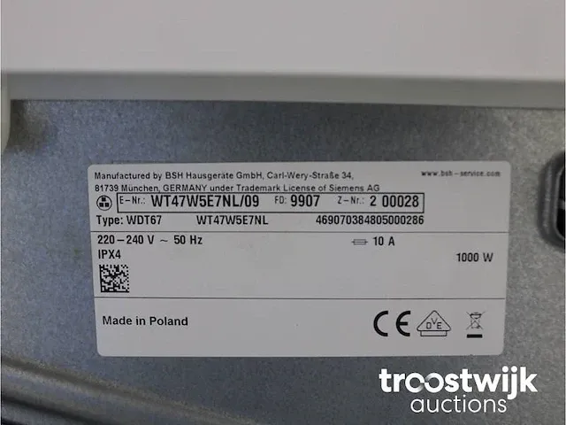 Iq700 isensoric wasmachine & siemens iq700 isensoric a+++ droger - afbeelding 8 van  8