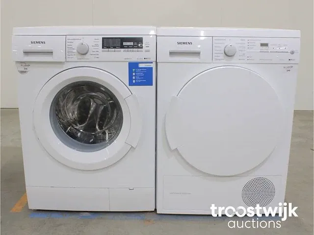 Iq700 varioperfect aquastop wasmachine & siemens iq500 isensoric selfcleaning condenser droger - afbeelding 1 van  8