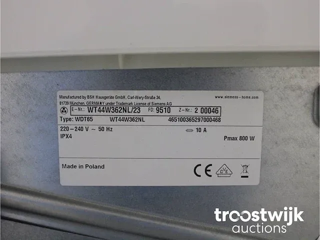 Iq700 varioperfect aquastop wasmachine & siemens iq500 isensoric selfcleaning condenser droger - afbeelding 8 van  8