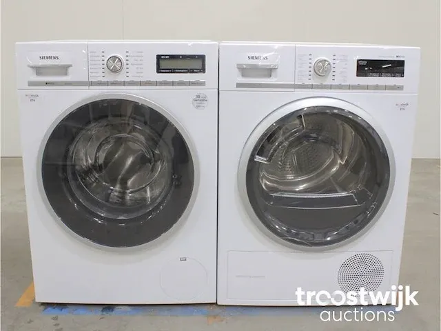 Iq800 isensoric wasmachine & siemens iq700 selfcleaning condenser droger - afbeelding 1 van  8