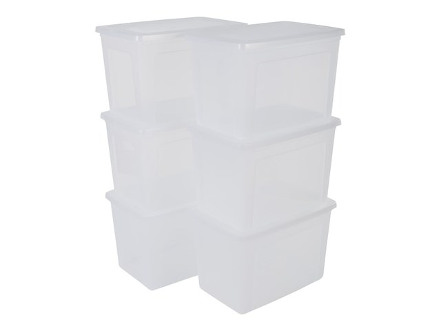 Iris clearbox opbergbox 70l kunststof transparant set van 6 - afbeelding 2 van  4