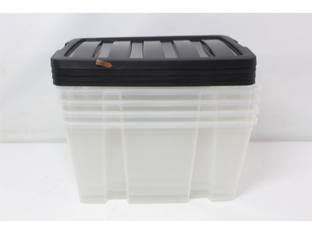 Iris handybox opbergbox 45l kunststof transparant/ zwart set van 6 - afbeelding 4 van  5