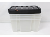 Iris handybox opbergbox 45l kunststof transparant/ zwart set van 6 - afbeelding 4 van  5