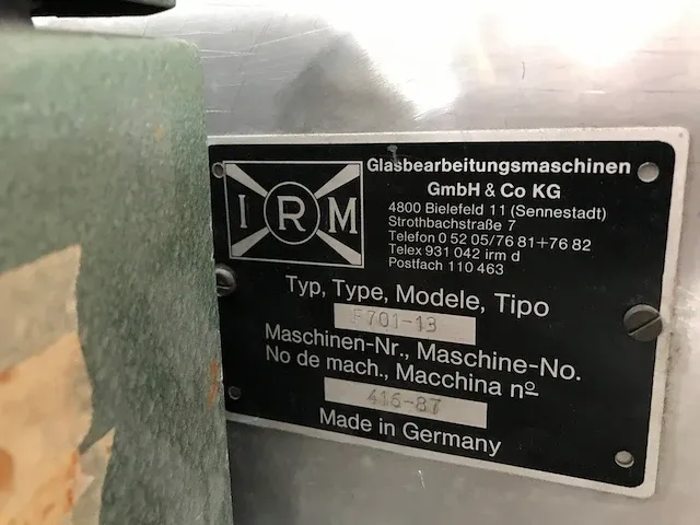 Irm f701-13 glas was- en reinigingsmachine - afbeelding 8 van  9