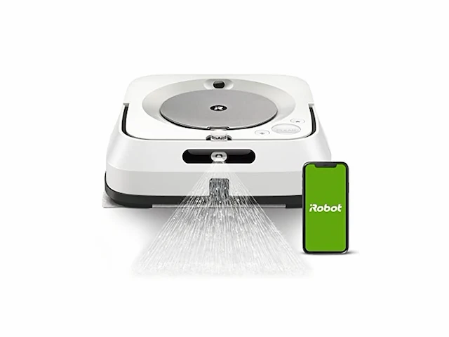 Irobot braava jet m6 6110 ultieme robotzwabber wifi verbonden precisie jet sproeier smart mapping werkt met alexa wit - afbeelding 1 van  5