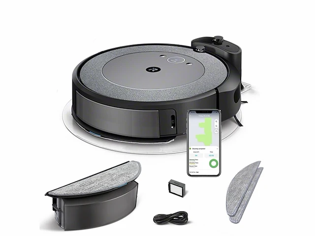 Irobot roomba combo i5 robotstofzuiger en dweilrobot werkt met spraakassistent alexa ideaal voor dierenharen en harde vloeren grijs - afbeelding 1 van  6