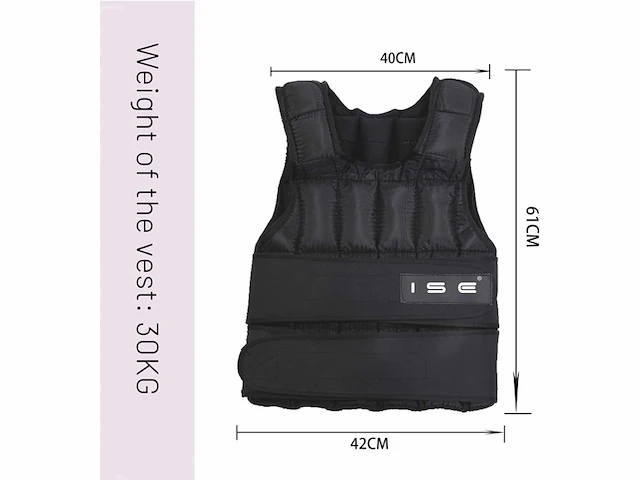 Ise sy3002 verstelbaar gewichtsvest voor gewichtstraining bodybuilding - afbeelding 2 van  4