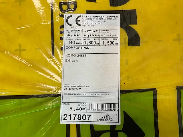 Isover - comfortpanel - glaswolplaat rd=2,00 - isolatie per pak à 6 platen (10x) - afbeelding 6 van  7