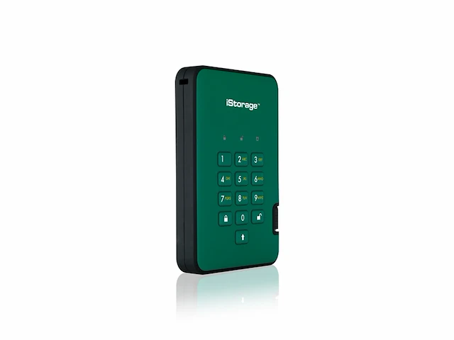 Istorage diskashur2 ssd 8tb groen - beveiligde draagbare ssd - wachtwoordbeveiliging - afbeelding 2 van  5