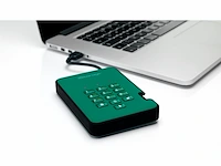 Istorage diskashur2 ssd 8tb groen - beveiligde draagbare ssd - wachtwoordbeveiliging - afbeelding 3 van  5