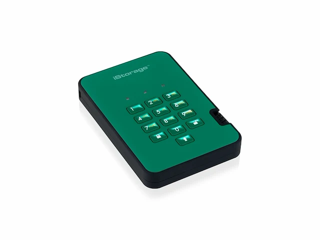 Istorage diskashur2 ssd 8tb groen - beveiligde draagbare ssd - wachtwoordbeveiliging - afbeelding 4 van  5