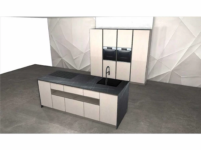 Italiaans design keuken - dea22 argilla beton look zandkleur - keukenopstelling - afbeelding 19 van  24