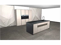 Italiaans design keuken - dea22 argilla beton look zandkleur - keukenopstelling - afbeelding 1 van  24