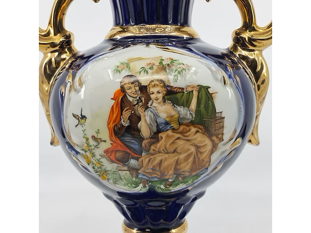 Italiaanse vaas (schatting midden 20e eeuw) - capodimonte stijl - afbeelding 7 van  10