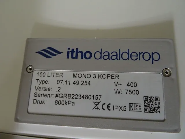 Itho daalderop - 150l mono-3 - boiler - afbeelding 5 van  7