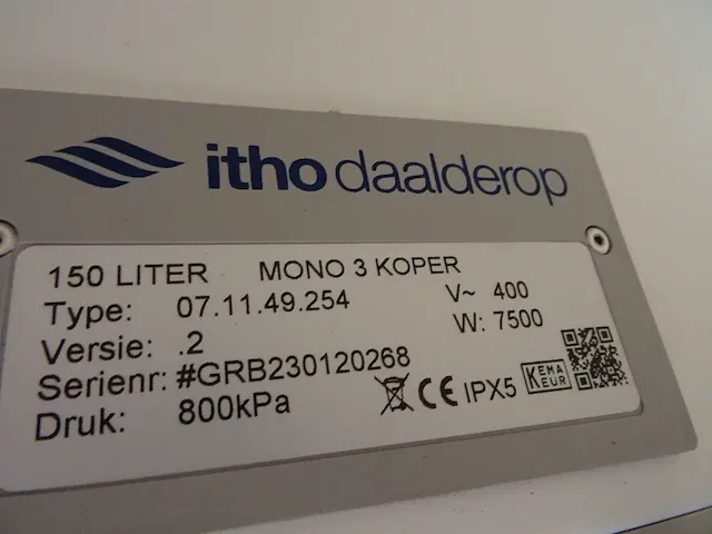 Itho daalderop - 150l mono-3 - boiler - afbeelding 6 van  6
