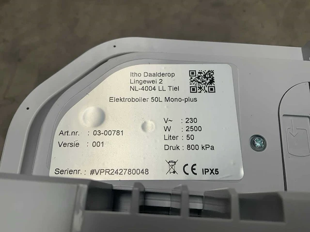 Itho daalderop elektro boiler 50l plus boiler - afbeelding 5 van  5