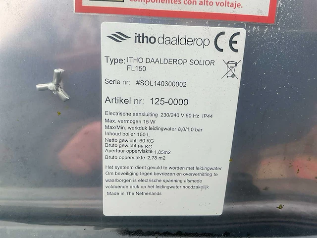 Itho daalderop fl150 zonneboilers - afbeelding 9 van  9