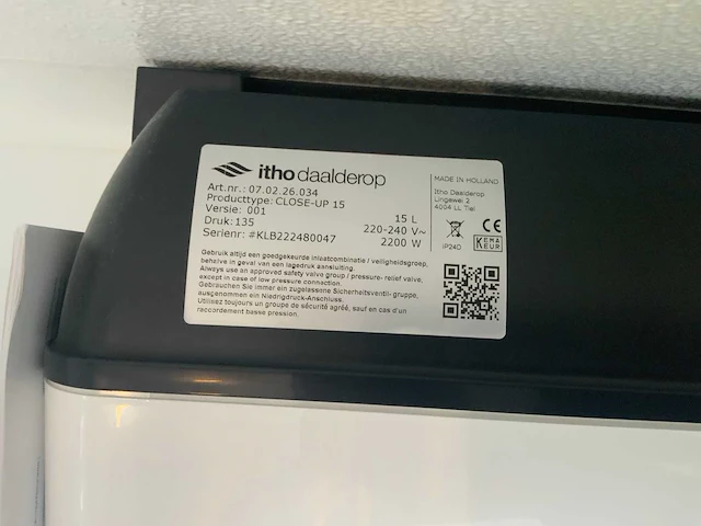 Itho daalderop keukenboiler 15l - afbeelding 5 van  5
