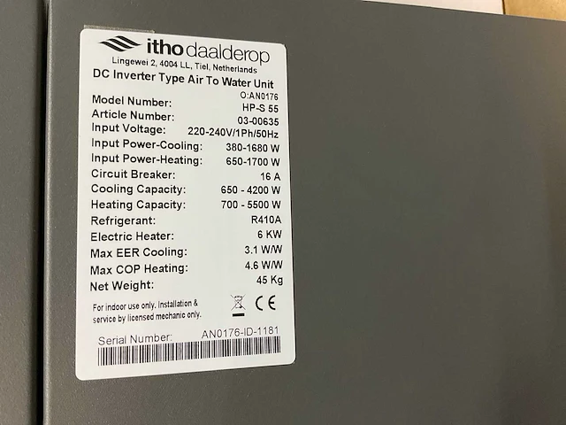 Itho daalderop warmtepomp set binnen en buitenunit 5,5 kw - afbeelding 10 van  30