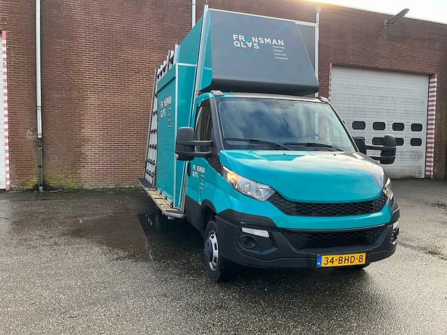 Iveco 50-c17 glasvrachtwagen met werkplaatsinrichting en glasrestelen (elektrisch afsluitbaar) 185996km bouwjaar: 2016, 34-bhd-8 - afbeelding 2 van  35