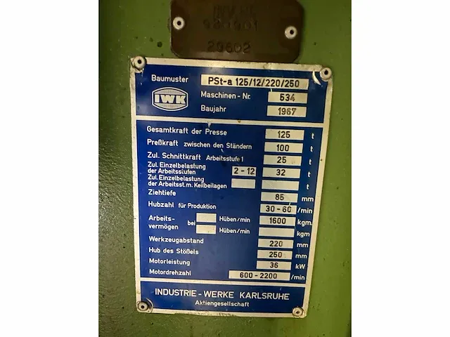 Iwk industrie-werke-karlsruhe transferpers 125t - afbeelding 9 van  17
