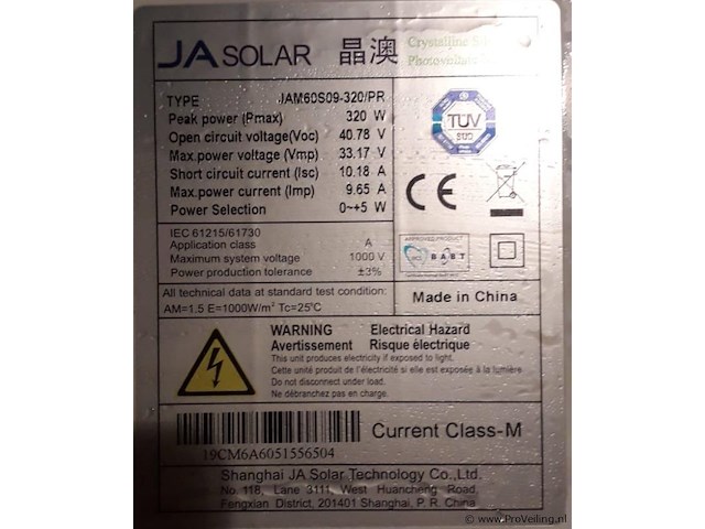 Ja solar jam60s09-320/pr zonnepanelen - 10 stuks - afbeelding 2 van  2