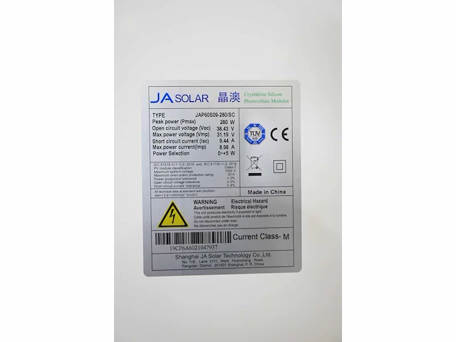 Ja solar jap60s09-280sc 280 wp zonnepaneel (12x) - afbeelding 4 van  4