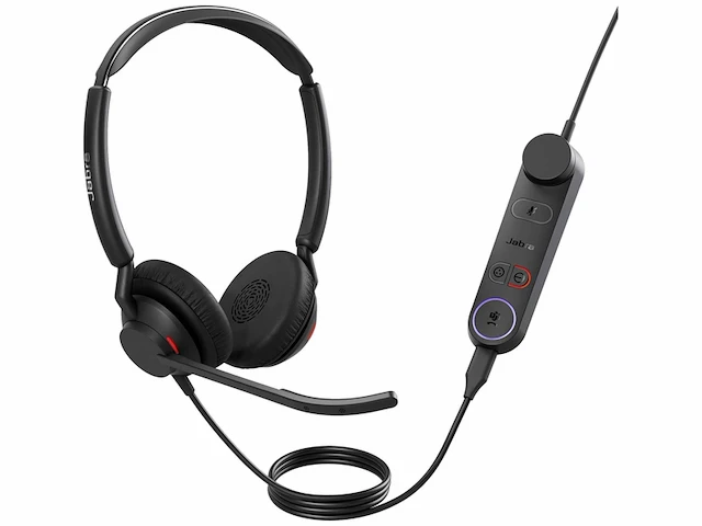 Jabra engage 50 ii bedrade stereo headset met link call control noise cancelling 3microfoontechnologie zwart - afbeelding 1 van  4
