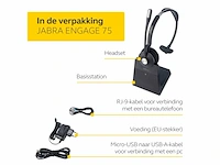 Jabra engage 75 mono on ear headset telefoon bluetooth, dect mono zwart noise cancelling microfoon uitschakelbaar (mute) - afbeelding 3 van  6