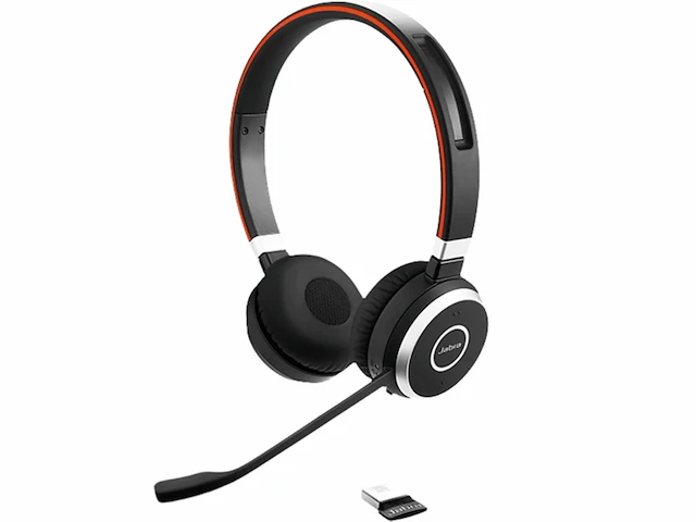 Jabra evolve 65 draadloze headset stereo + ladestation zwart - afbeelding 1 van  5