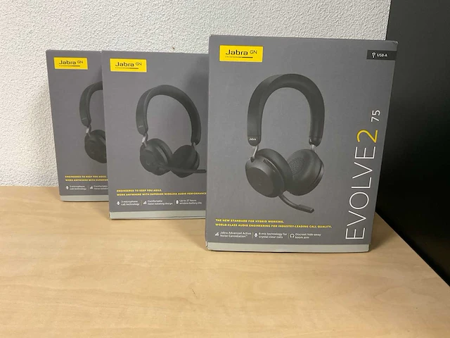 Jabra gn evolve 2 65 en 75 headset (3x) - afbeelding 1 van  3
