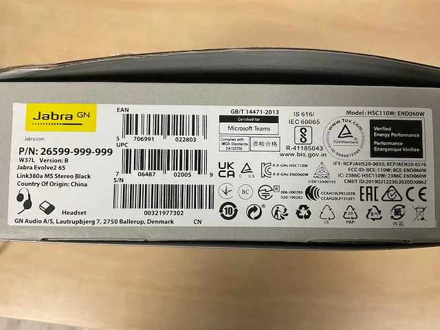 Jabra gn evolve 2 65 headset (4x) - afbeelding 2 van  2